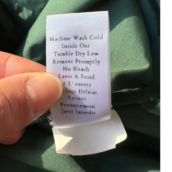 Frank & Eileen Green Tori Oversized Surplice Tuxedo Neck Button-Up Shirt Dress L - Picture 9 of 10